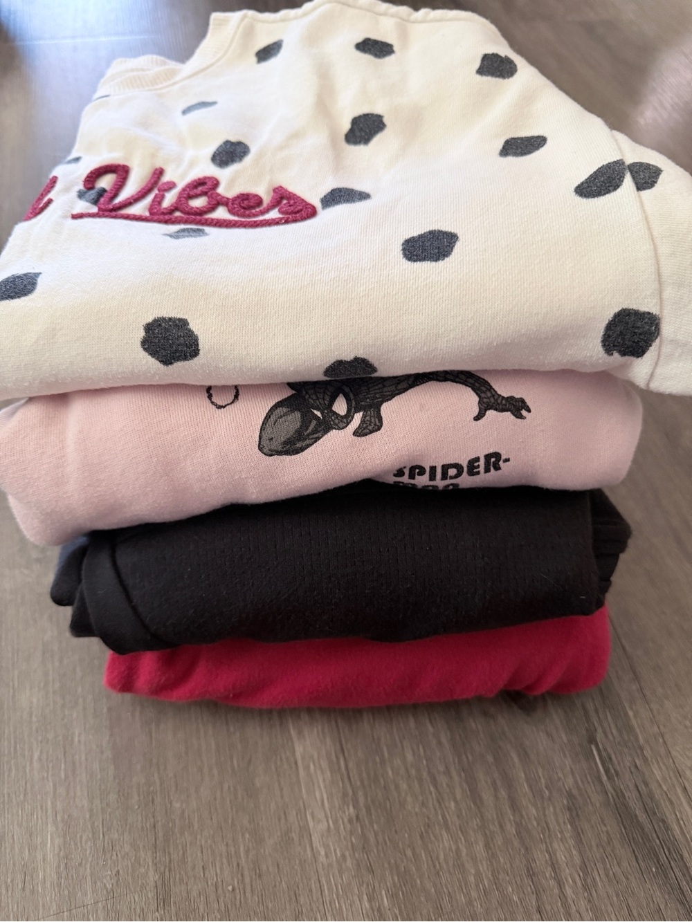 Positive Vibes White & Black Polka Dot Kids Sweatshirt